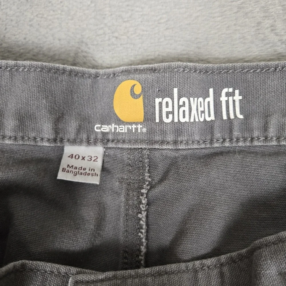 Carhartt Rugged Flex Pant Mens 40x32 Fit Relaxed Fit Gray Canvas Work 102291-039
